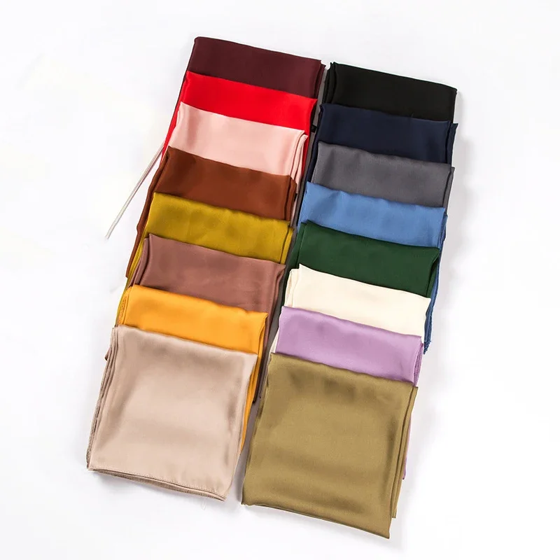 Women'S Accessories For Neck - Satin Scarf Women 70cm Solid Color