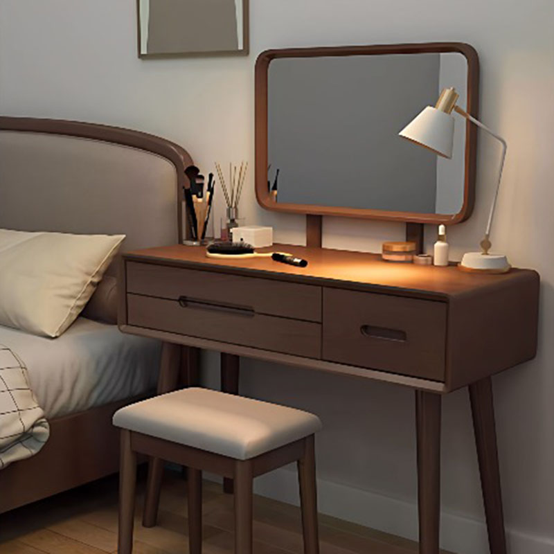 Women Accessories Drawer - Mirror Desk Vanity Table Stool Women