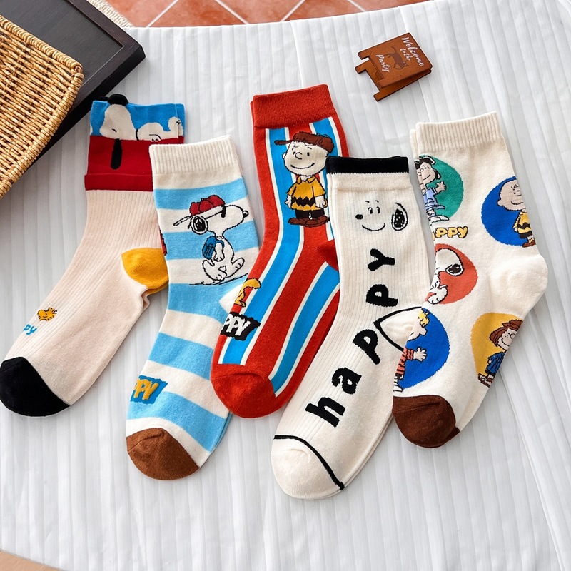Women'S Ankle Accessories - 5 Pairs Cute Cartoon Snoopy Ankle