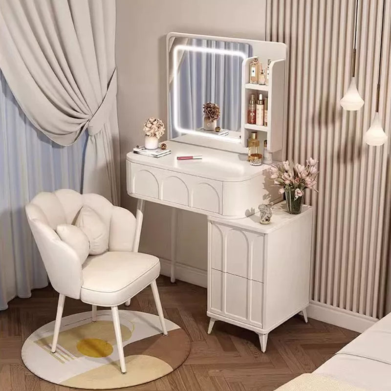 Women Accessories Drawer - Mirror Makeup Vanity Table Bedroom Storage