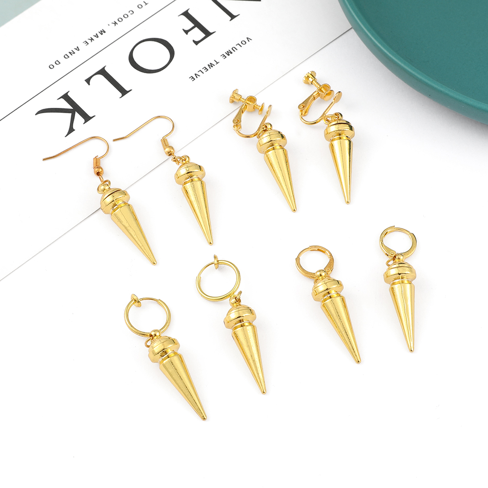 Women Accessories Earrings - Fashion Anime Golden Color Awl Minimalist