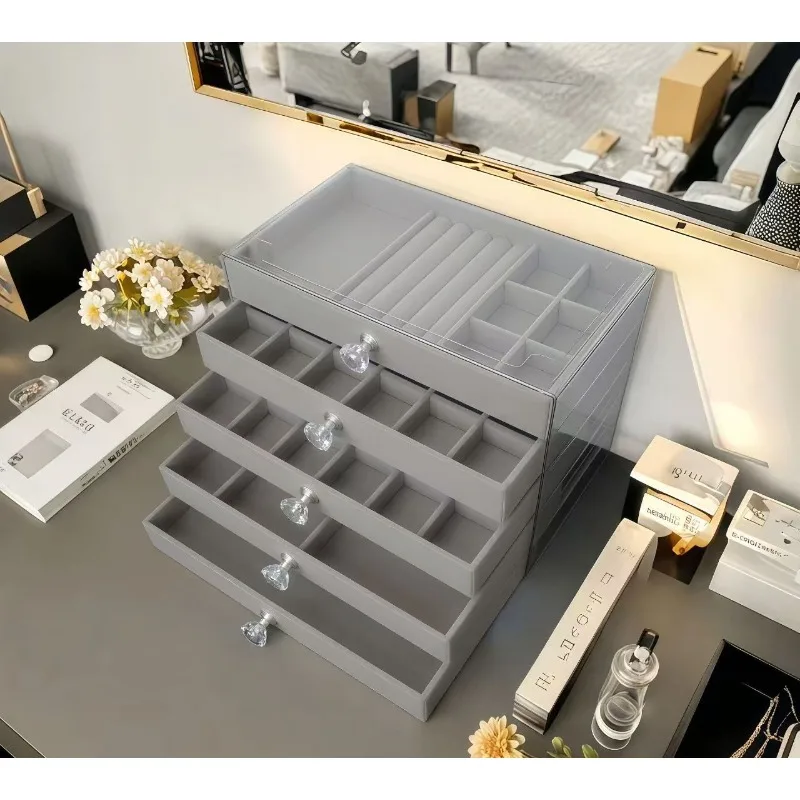 Women Accessories Drawer - New 7 Layers Gray Jewelry Storage