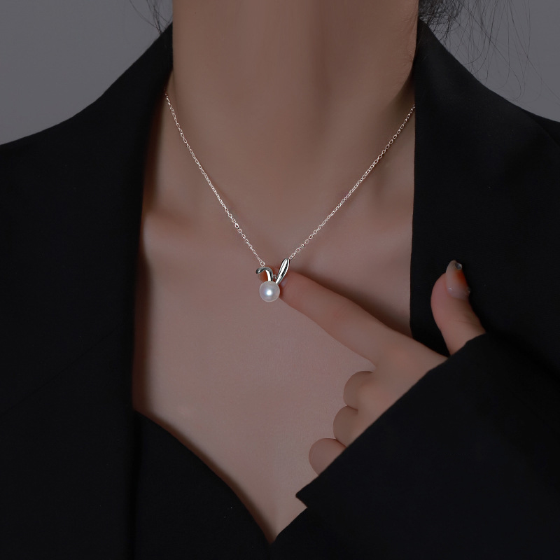 Cute Rabbit Pearl Pendant Neck - Women Accessories Meaning 评论和价格