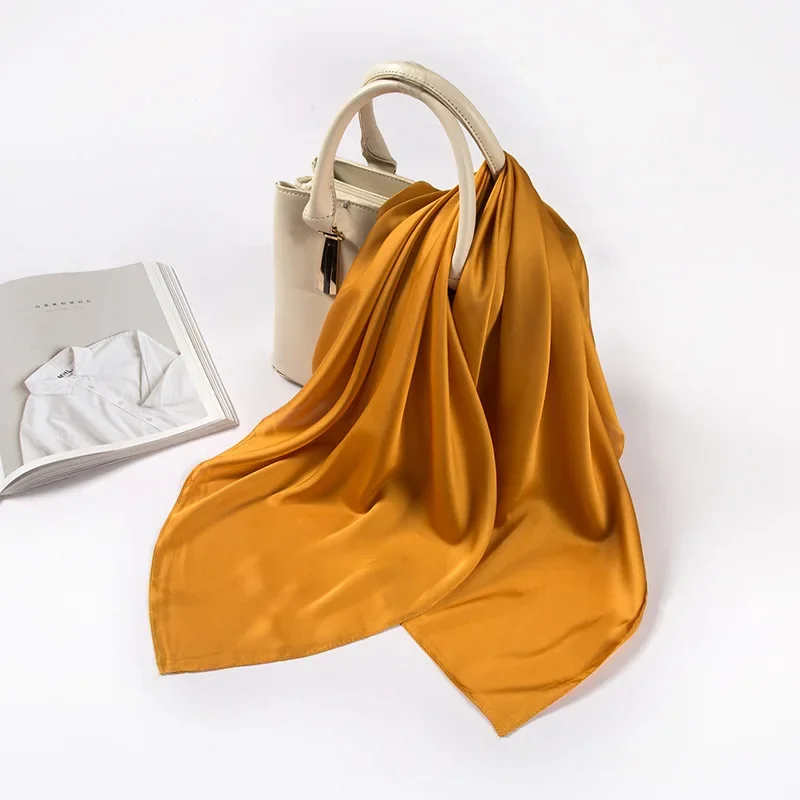 Satin Scarf Women 70cm Solid C - Women'S Accessories For Neck 评论和价格