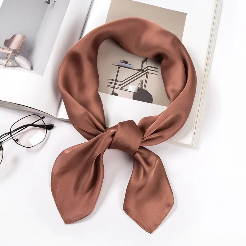 Satin Scarf Women 70cm Solid C - Women'S Accessories For Neck 评论和价格
