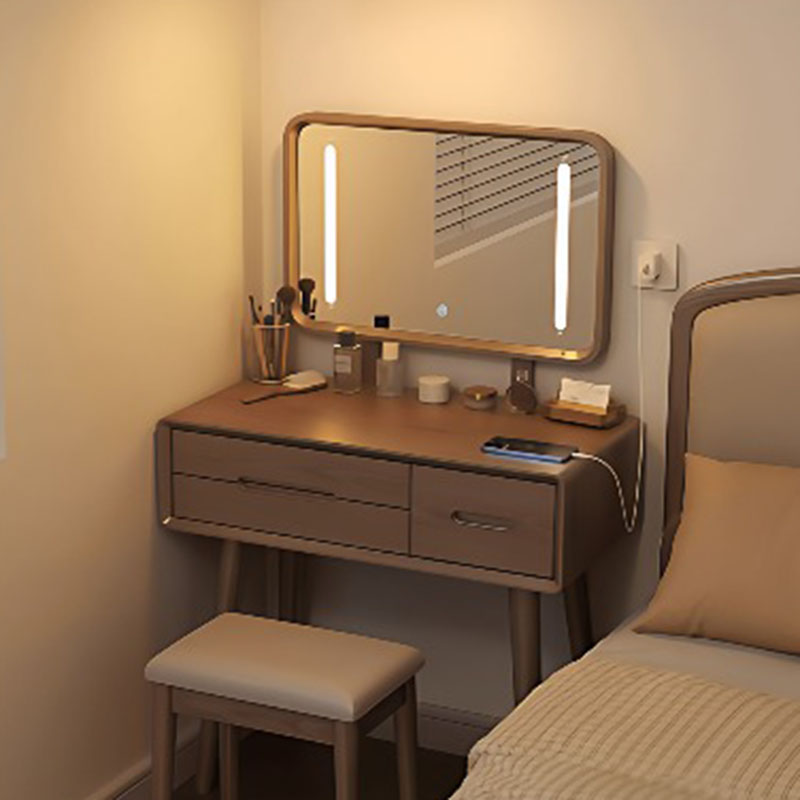 Mirror Desk Vanity Table Stool - Women Accessories Drawer 评论和价格