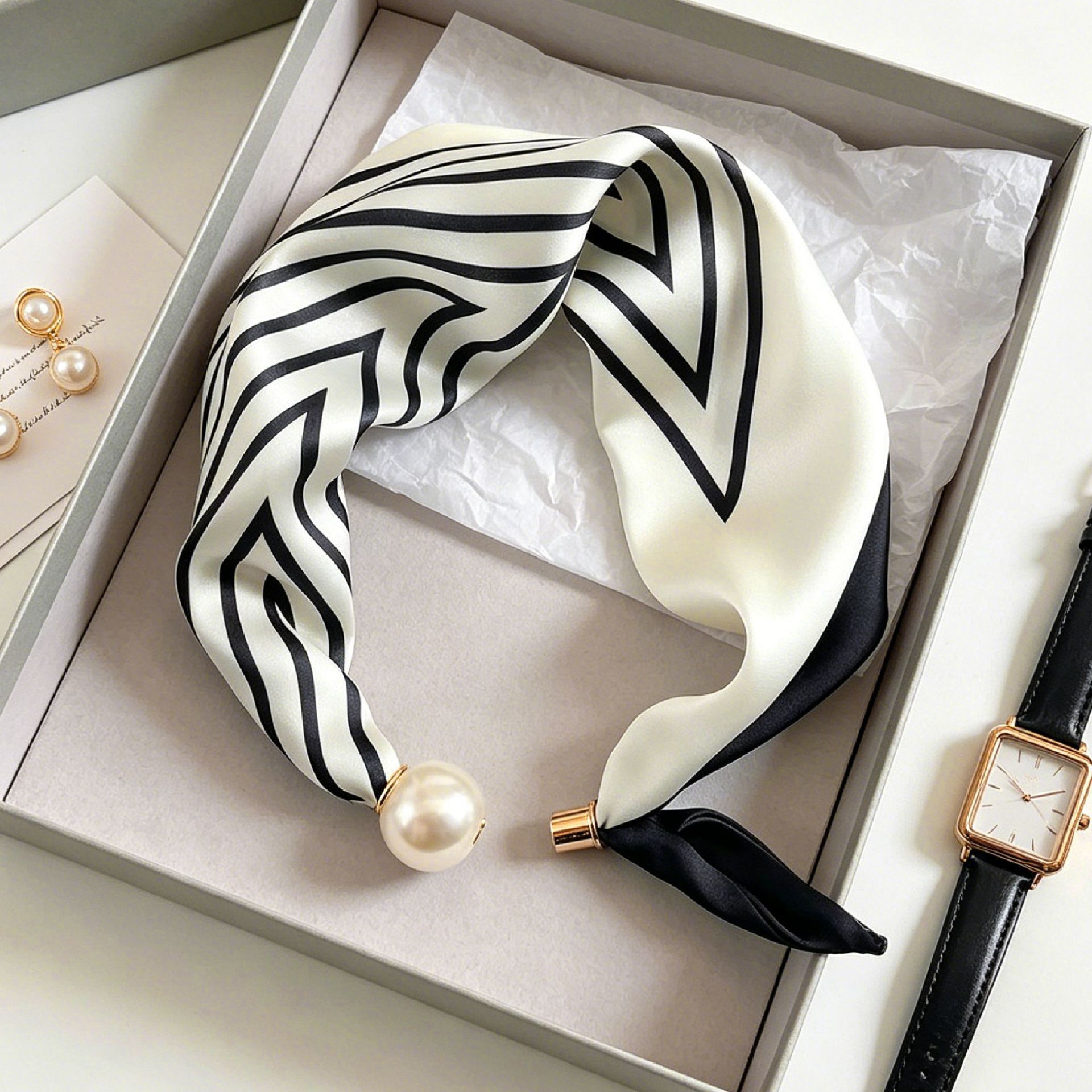 Elegant Chic Pearl Stripe Scar - Women'S Accessories For Neck 评论和价格