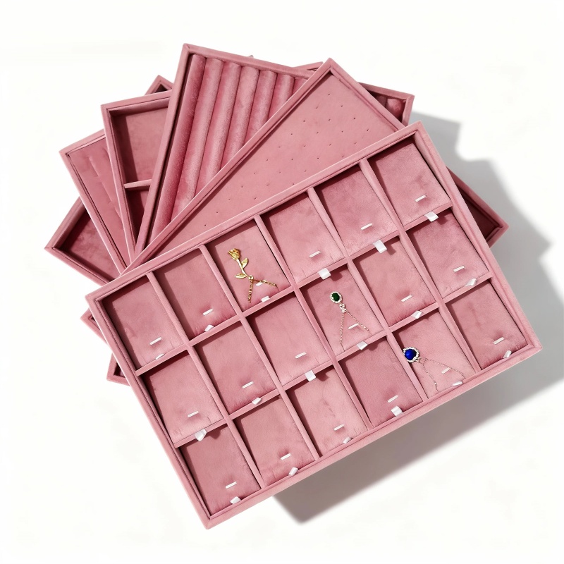 Velvet Jewelry Organizer Trays - Women Accessories Drawer 评论和价格