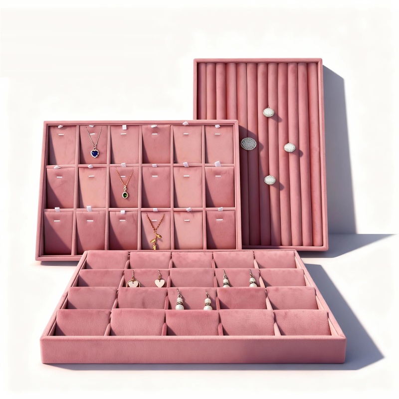 Velvet Jewelry Organizer Trays - Women Accessories Drawer 评论和价格