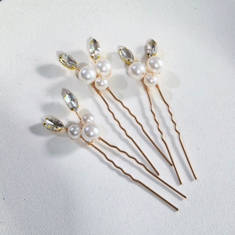 Pearl Crystal Hair Pins Comb S - Women Accessories Wholesale 评论和价格