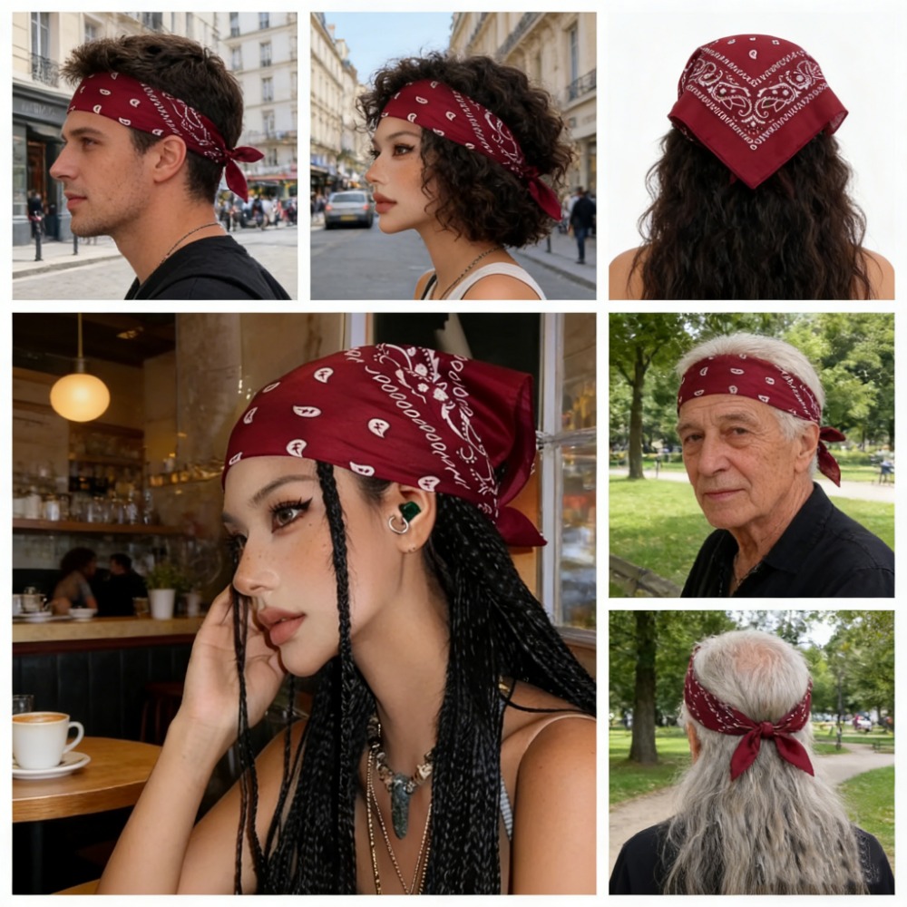 Retro Wine Red Square Bandana  - Women'S Accessories Go Outdoors 评论和价格
