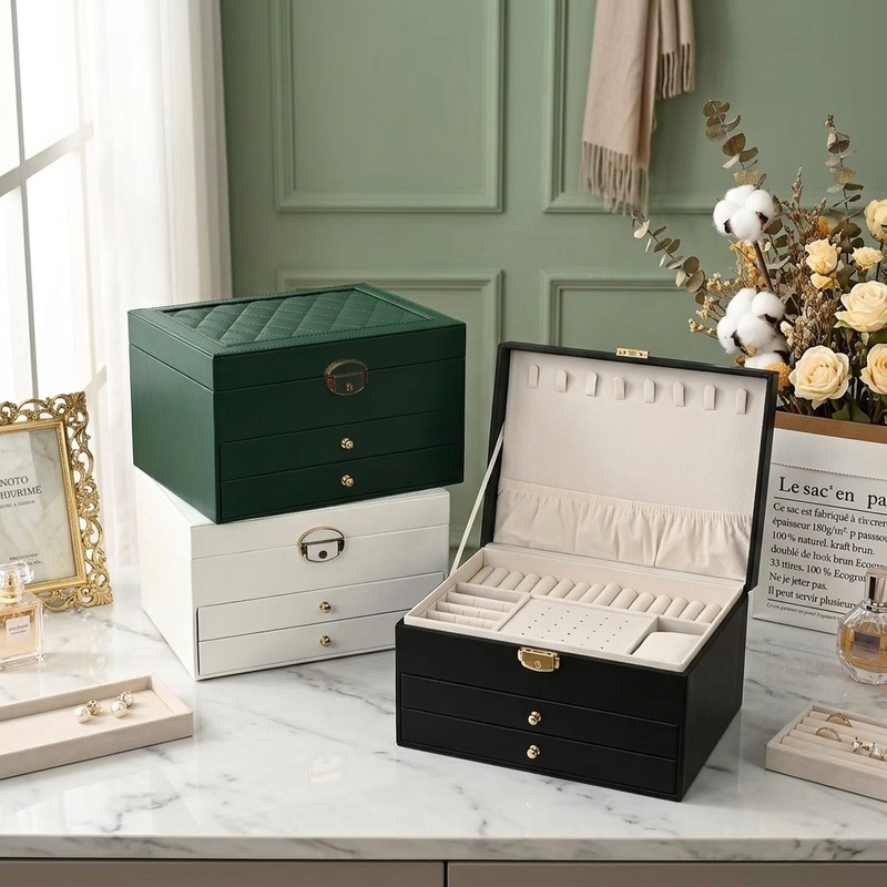 Large Capacity Jewelry Box Mul - Women Accessories Drawer 评论和价格