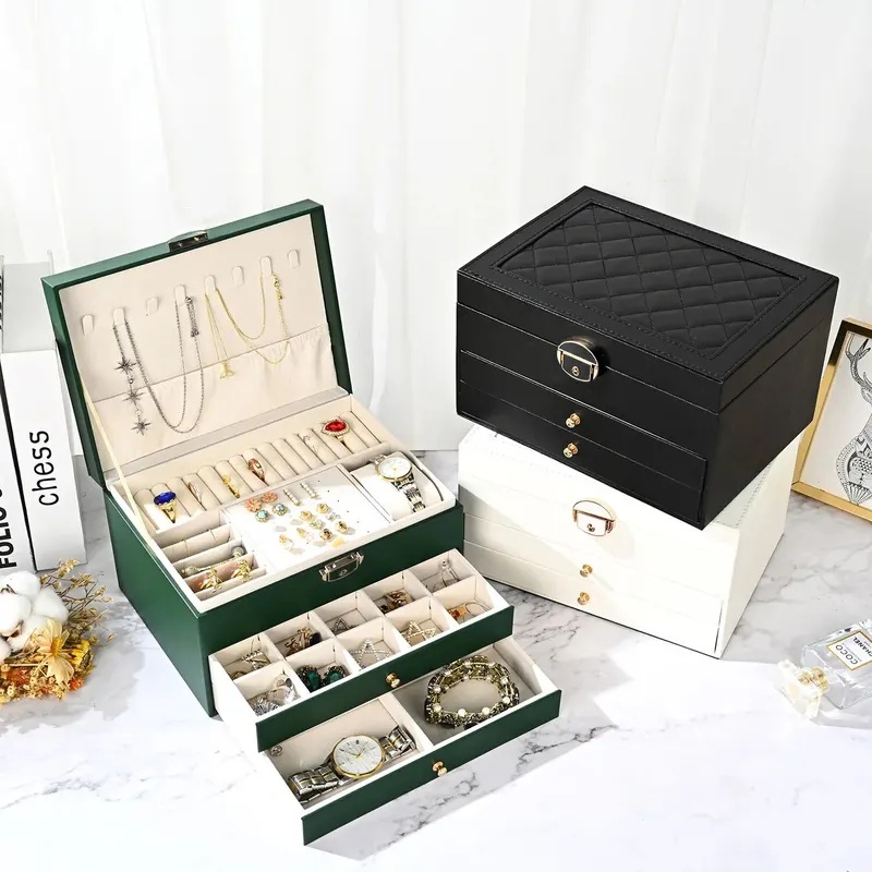 Large Capacity Jewelry Box Mul - Women Accessories Drawer 评论和价格