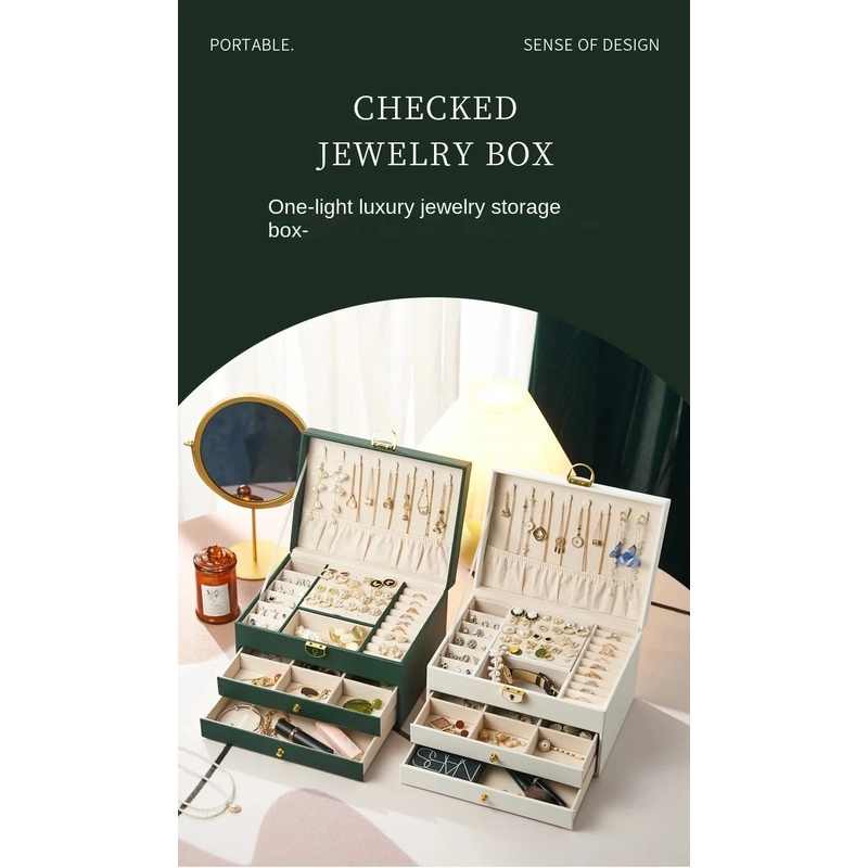 Large Capacity Jewelry Box Mul - Women Accessories Drawer 评论和价格