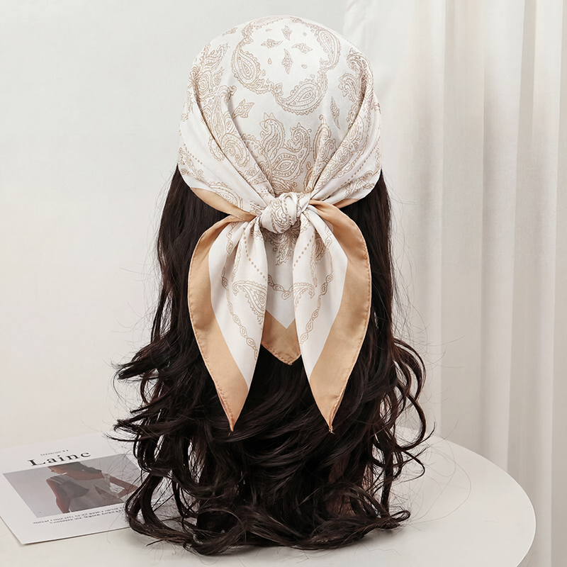 Vintage Beige Paisley Print Sq - Women'S Accessories For Neck 评论和价格