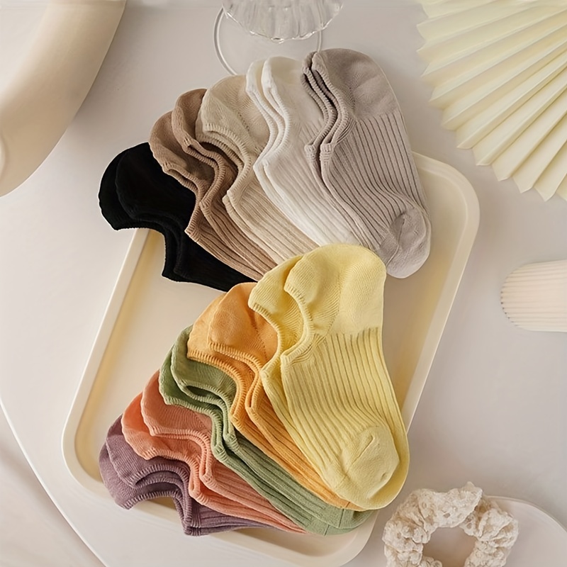 5 Pairs Colorful Ribbed Short  - Women'S Ankle Accessories 评论和价格