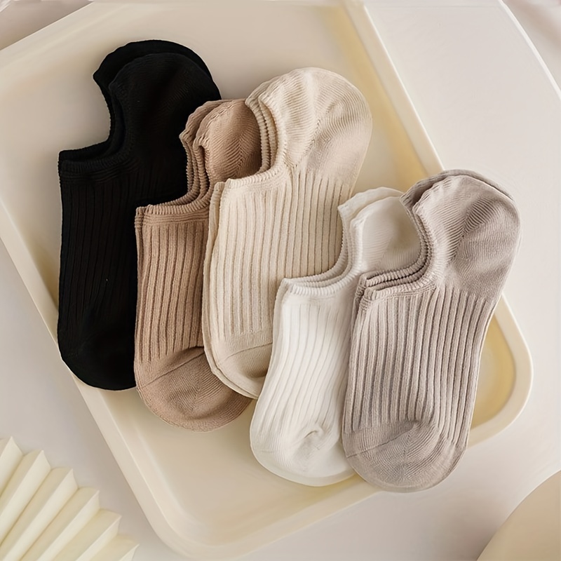 5 Pairs Colorful Ribbed Short  - Women'S Ankle Accessories 评论和价格