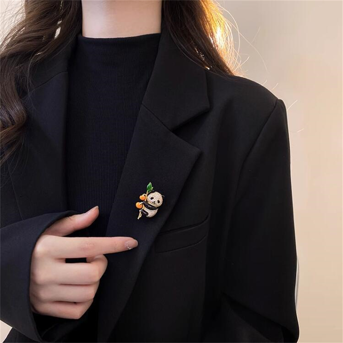 1Pc Cute Panda Brooch with Per - Women Accessories Meaning 评论和价格