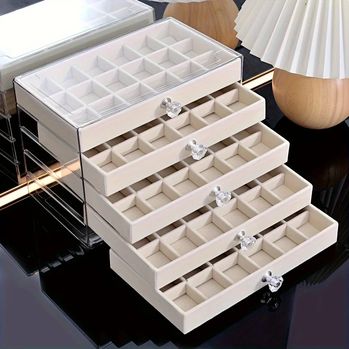 New 7 Layers Gray Jewelry Stor - Women Accessories Drawer 评论和价格